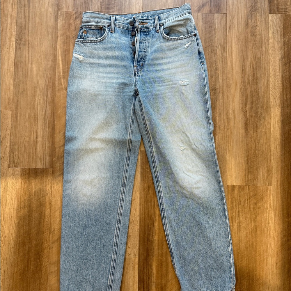 Blue Relaxed Fit Vintage Look Jeans
